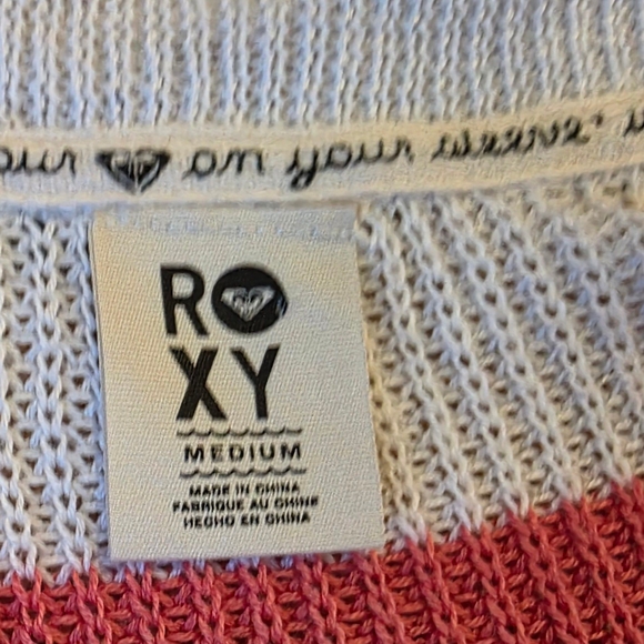 Roxy Red and White Striped Cardigan Sweater coconut girl nautical preppy - Picture 6 of 7